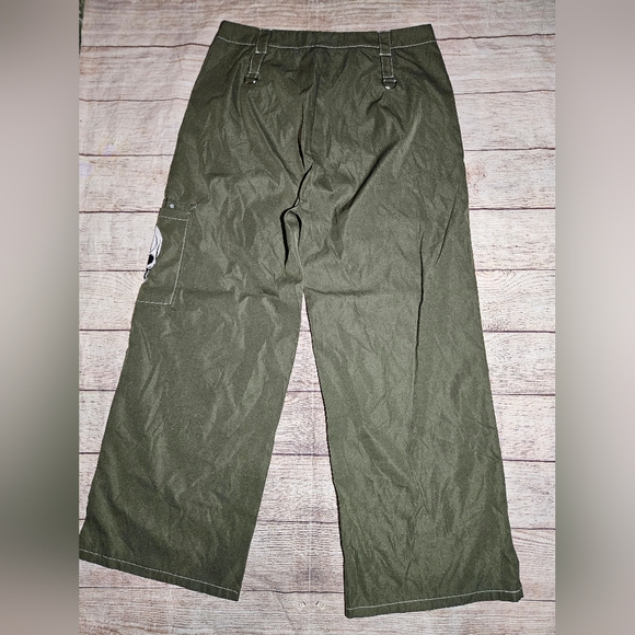 Romwe Fairycore Skull Print Green Wide Leg Cargo Pants - Picture 5 of 10